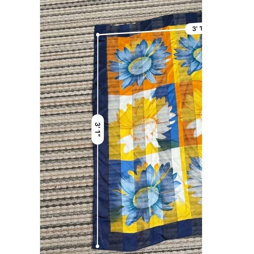 Sunflower‎ Floral Fashion Scarf Satin 3'x3'